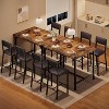 Nasitip 5-Piece Bar Table Set with 4 Upholstered Chairs, 400LB Capacity, Industrial H-Frame Design, Black/Brown/Gray - 4 of 4