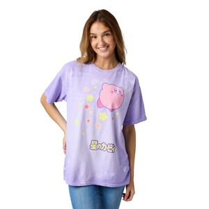 Kirby Stars Floating Women's Purple Crew Neck Short Sleeve T-shirt - 1 of 4
