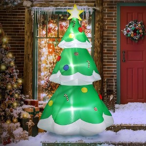 NAYSAYE 7FT Tall Inflatables Christmas Tree Decoration Outdoor, Blow up Christmas Tree Yard Decor with Star Treetop for Xmas Holiday Party Garden Lawn - 1 of 4