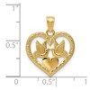 Black Bow Jewelry 14k Yellow Gold Lovebirds and Hearts Pendant - 3 of 4