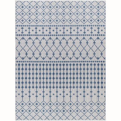 Mark & Day St Mary 6'7"x9' Rectangle Woven Indoor and Outdoor Area Rugs Off-White/Navy