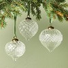 3pc Ornate Glass Bulb Tree Ornaments - Hearth & Hand™ with Magnolia - 3 of 3