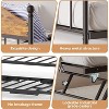 Twin Daybed with Trundle, Twin Bed Frame with Sturdy Metal Foldable Trundle, Sofa Bed with Stylish Headboard for Living Room, Bedroom and Guest Room - 3 of 4