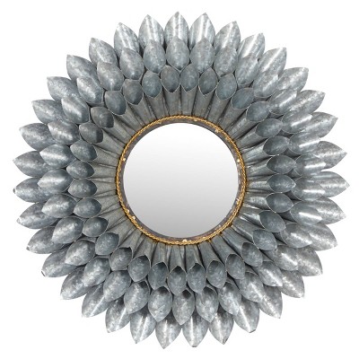 Contemporary Metal Decorative Wall Mirror Gray - Olivia & May