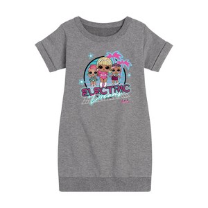 Girls' - LOL Surprise! - Electric Dreams Graphic Short Sleeve Fleece Dress - 1 of 4