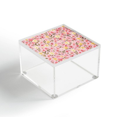 Ninola Design Fresh flowers Pink 4" x 4" Acrylic Box - Deny Designs