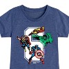 Girls' - Marvel - Avengers Birthday 6 Fitted Short Sleeve Graphic T-Shirt - 2 of 4