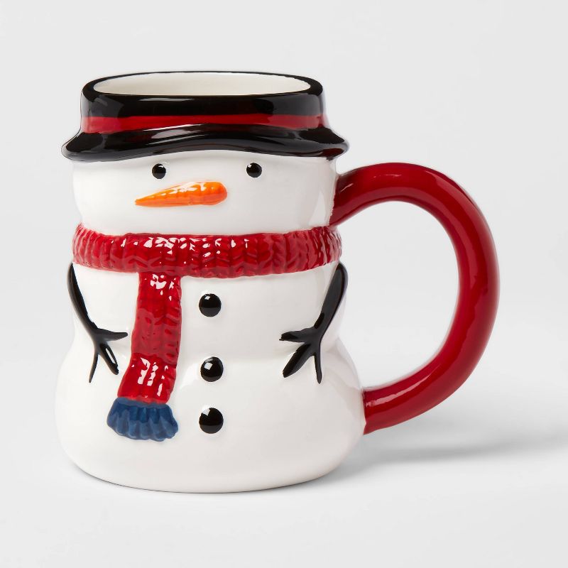 13oz Earthenware Snowman Christmas Mug - Threshold&#8482;, 1 of 5