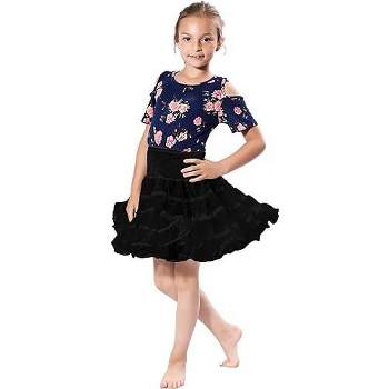 Malco Modes | Vintage Kids' Organza Crinoline Petticoat Classic Two-Layer for Dance and Play | 178 (Black,Medium)