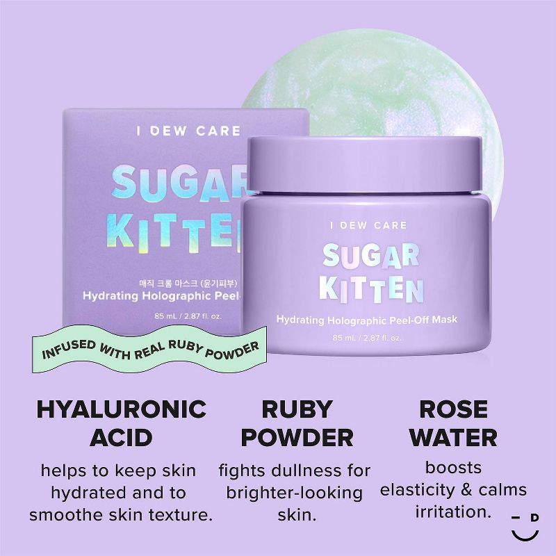 I DEW CARE Sugar Kitten Hydrating Holographic Peel-Off Mask - 2.87 fl oz, 3 of 9