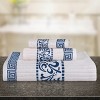 100% Cotton Medium Weight Floral Infinity Trim 3 Piece Bathroom Towel Set by Blue Nile Mills - 2 of 4