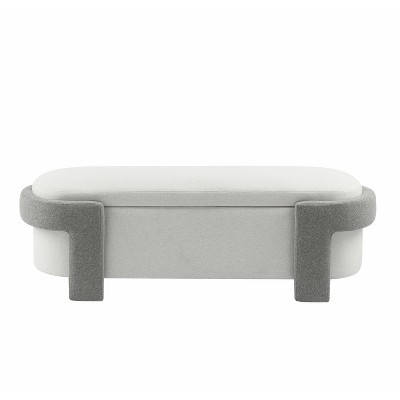 GDFStudio Candy Minimalist 51" Rounded Storage Ottoman Bench