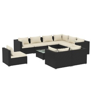 vidaXL Garden Lounge Set Black - 1 of 4