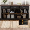 KTMBDW 63" Fluted Buffet Cabinet, Coffee Bar Cabinet with 3 Drawers, Adjustable Shelves, Sideboard Storage for Living Room - 4 of 4
