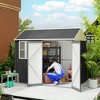 8' x 6' Metal Garden Storage Shed, Extra Large Outdoor Tool Storage House w/ Doors, Window and Air Vents - 2 of 4