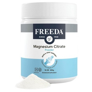 Freeda Magnesium Citrate Powder – Gluten Free Magnesium Supplement for Adults & Kids – Organic, Easy-Mix Magnesium Drink – 16 oz - 1 of 4