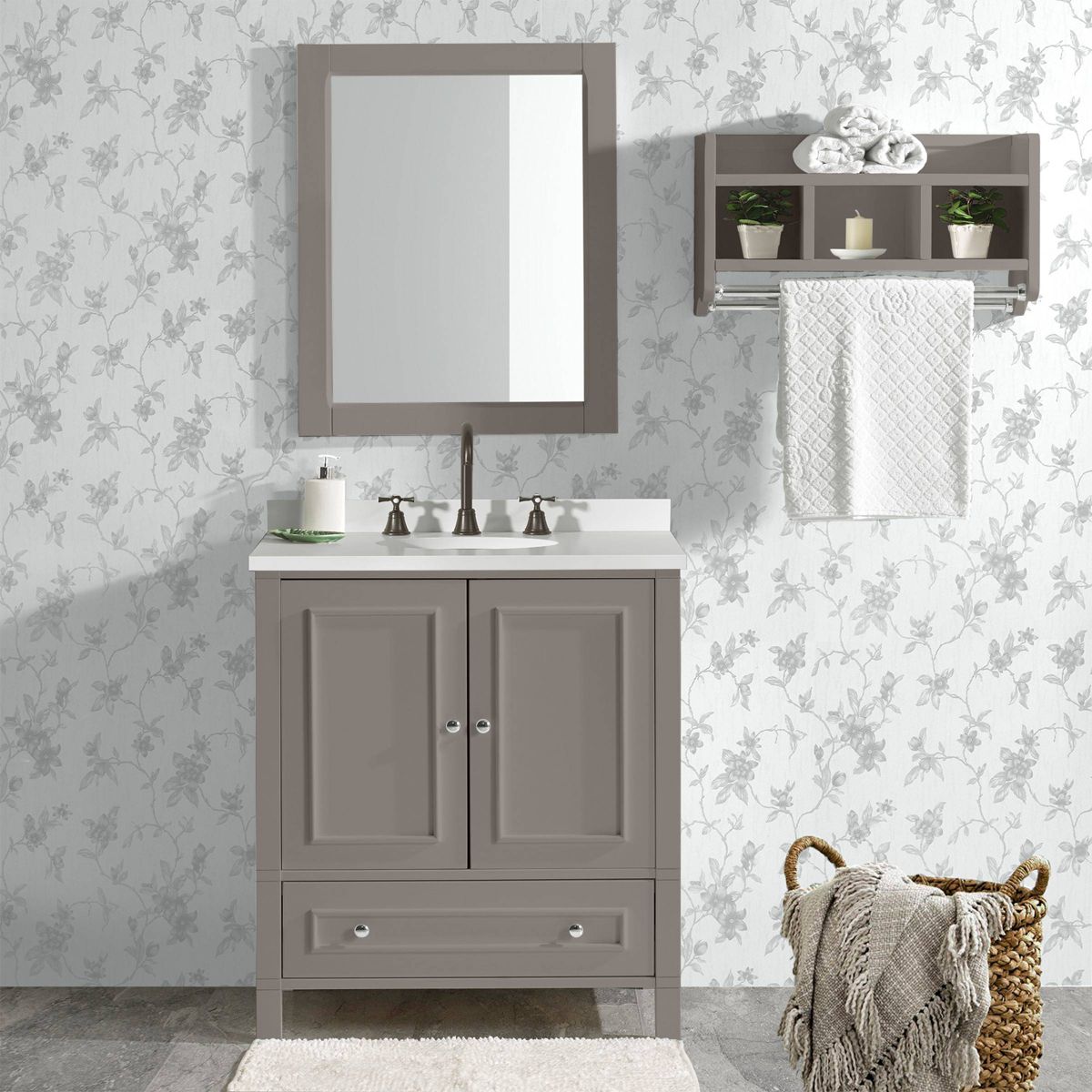 30" Williamsburg Cabinet Gray - Alaterre Furniture - thumbnail 8