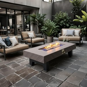 Gray 42 inch Iron Fire Pit Table Wood Fire Pit for Patio Backyard Deck Outdoor Fireplaces Stove - 1 of 4
