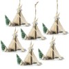 YOOCOZZ Unique Household Christmas Holiday Decoration 6 Set, 5x3.5x4" Cardboard Lited Tent Ornament, Decorative Hanging Xmas Tree Ornaments - 2 of 4