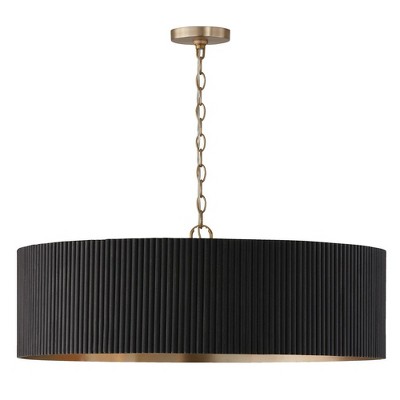 Capital Lighting Donovan 4 - Light Chandelier in  Black Stain/Matte Brass
