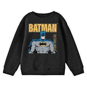 Batman The Dark Knight Comic Book Character and Logo Youth Black Crew Neck Sweatshirt - 1 of 2