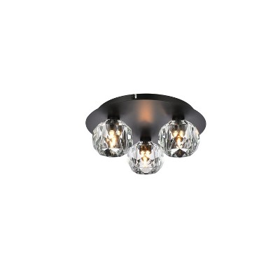 Elegant Lighting Graham 3 Light Ceiling Lamp in Black