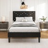 KTMBDW Platform Bed Frame with Fabric Upholstered Headboard and Wooden Slats Support, No Box Spring Needed/Easy Assembly, Black - 2 of 4