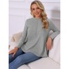 INSPIRE CHIC Women's Fall Winter Long Sleeve Crew Neck Stylish Curved Hem Tunic Tops - 3 of 4