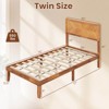 Infans Twin Size Bed Frame w/Headboard Wooden Slats Support 9" Under-bed Storage Space - 2 of 4