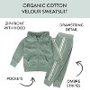 Honest Baby 2 Piece Cozy Velour Zip Front Hoodie and Sweatpant Set - image 2 of 4