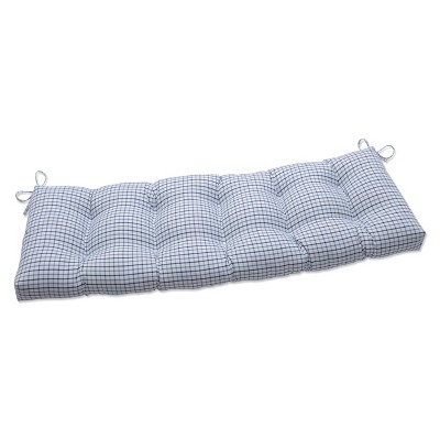 48" x 18" Outdoor Tufted Bench/Swing Cushion Nash Lapis Blue - Pillow Perfect