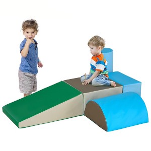 BABYYER 5 Piece Climb and Crawl Playset, Foam Climbing Blocks, Baby Soft Gym Set, Indoor Play Equipment for Toddlers, Kids Preschooler - 1 of 4