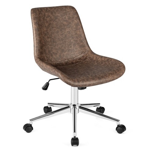 Costway Mid Back Armless Office Chair Adjustable Swivel Fabric Task Desk  Chair : Target