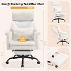 VINGLI 100-130° Reclining Tall Office Chair with Foot Rest & Adjustable Armrests, Microfiber, White - 2 of 4