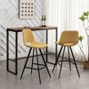 28.25" Fabric Plush Counter Height Stools, Set of 2 with Footrest and Metal Legs for Kitchen, Bar, and Dining - 3 of 4
