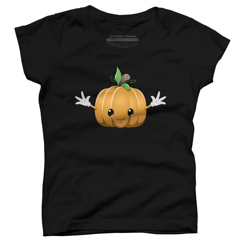 Girl's Design By Humans Halloween Pumpkin Monster 6 By LironPeer T-Shirt, 1 of 4