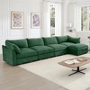 Oversized 146.4" Chenille L-Shaped Modular Sectional Sofa with Storage Ottomans and Storage Drawers under Each Seat, 5-Piece Free combination - 3 of 4