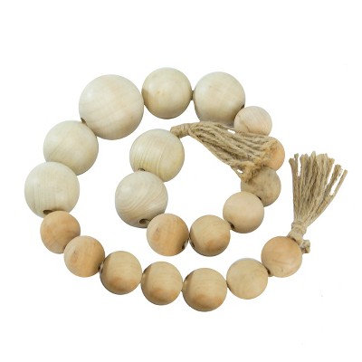 VIP Wood 33 in. White Decorative Bead Strand