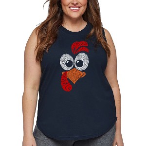 LA Pop Art Turkey Face - Women's Word Art Tank Top - 1 of 4