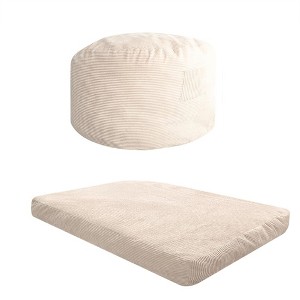 Itopfox Giant Convertible Bean Bag Chair Bed for Adults, Foldable Floor Sofa to Mattress, High-Density Foam, Machine Washable Cover, Comfy for Lounge - 1 of 4