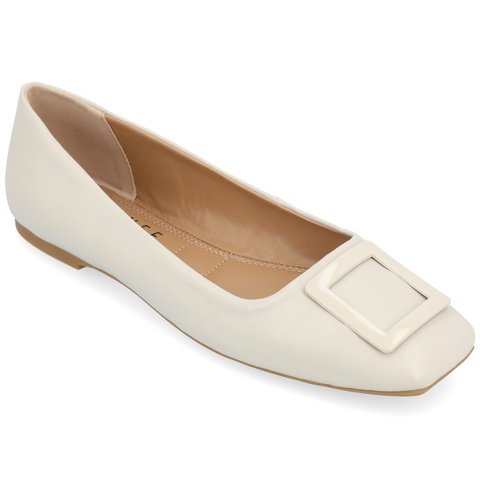 Обувь Journee Collection Women's Zimia Ballet Slip On Square Toe Flats Beige 9