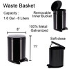 Evideco French Home Goods Soft Close Lid Round Metal Step Trash Can Waste Bin 6-liters-1.6-gal. - 3 of 4