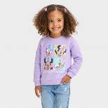 Toddler Girls' Disney Minnie Mouse Printed Fleece Pullover Sweatshirt - Purple