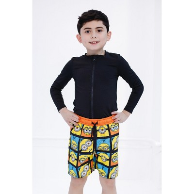 Minions Big Boys UPF 50+ Swim Trunks Bathing Suit Yellow / Orange 8 — фото 2