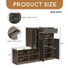 2-in-1 Shoe Storage Bench & Shoe Cabinets , Multi-functional Shoe Rack with Padded Seat, Adjustable Shelves - Leovsnove - 3 of 4