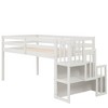 Twin Size Loft Bed, Pine Wood Twin Loft Bed Frame With Staircase Storage Space Slide Full-length Safety Guardrails For Bedroom No Box Spring Needed - 4 of 4