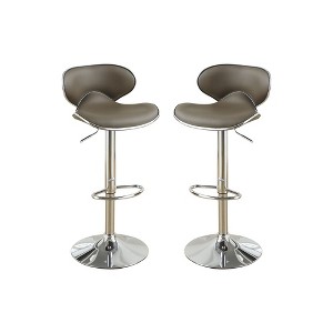 Simple Relax Adjustable Faux Leather Bar Stools Espresso Set of 2 - 1 of 4