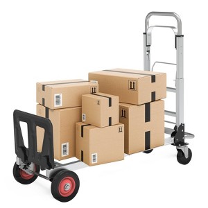 NAYSAYE 3 in 1 Convertible Hand Truck and Dolly Foldable Cart with Flat Free Rubber Wheels for Easy Transport, Black, 21.45"*40.9"*18" - 1 of 4