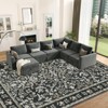 Washable Area Rug, Boho Floral Soft Rugs for Living Room, Non Slip Low Pile Carpet for Bedroom, Dining Room - 2 of 4