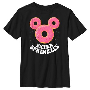Boy's Disney Mickey Mouse Extra Sprinkles Donut Silhouette T-Shirt - 1 of 4